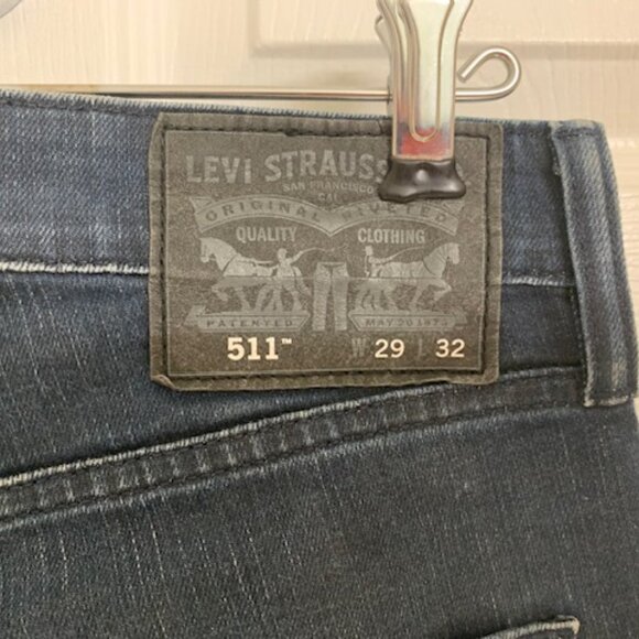 Men's LEVI'S 511 29x32 Skinny Slim Blue Black Jeans - Picture 9 of 9